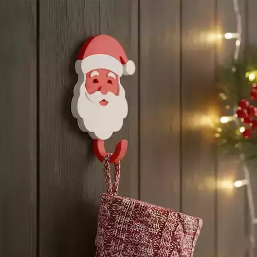 Wall stocking hanger 3D print model