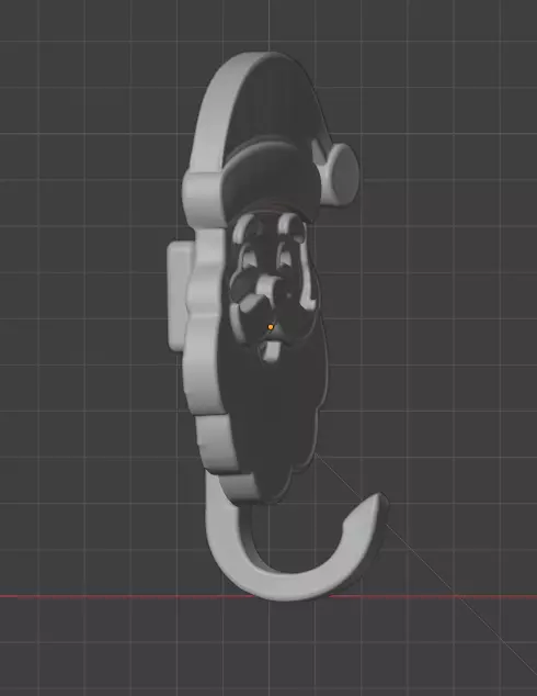 Wall stocking hanger 3D print model_3