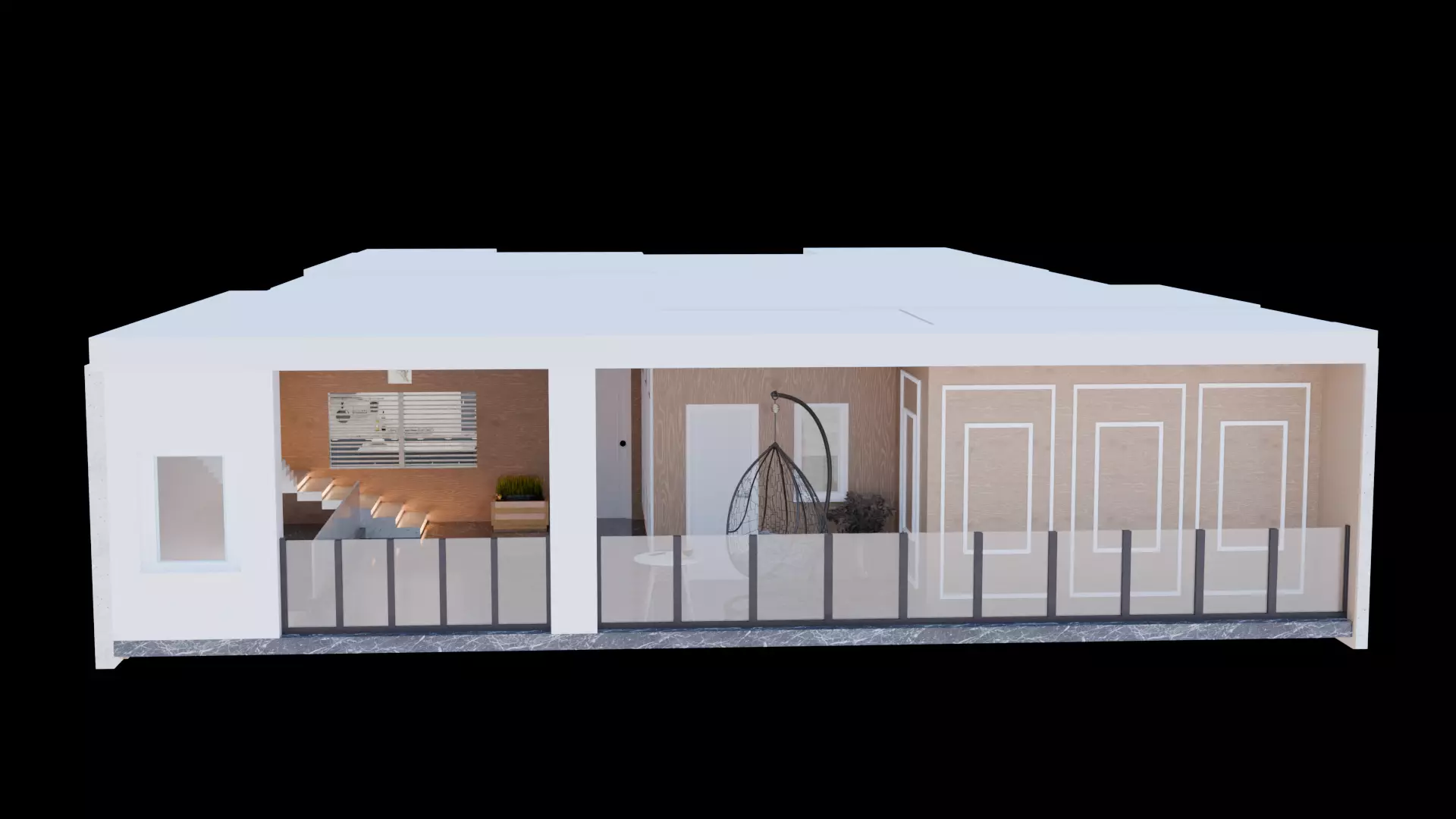 Full Apartment Pack Interior 3D Model Blender Scene Low-poly 3D model_1