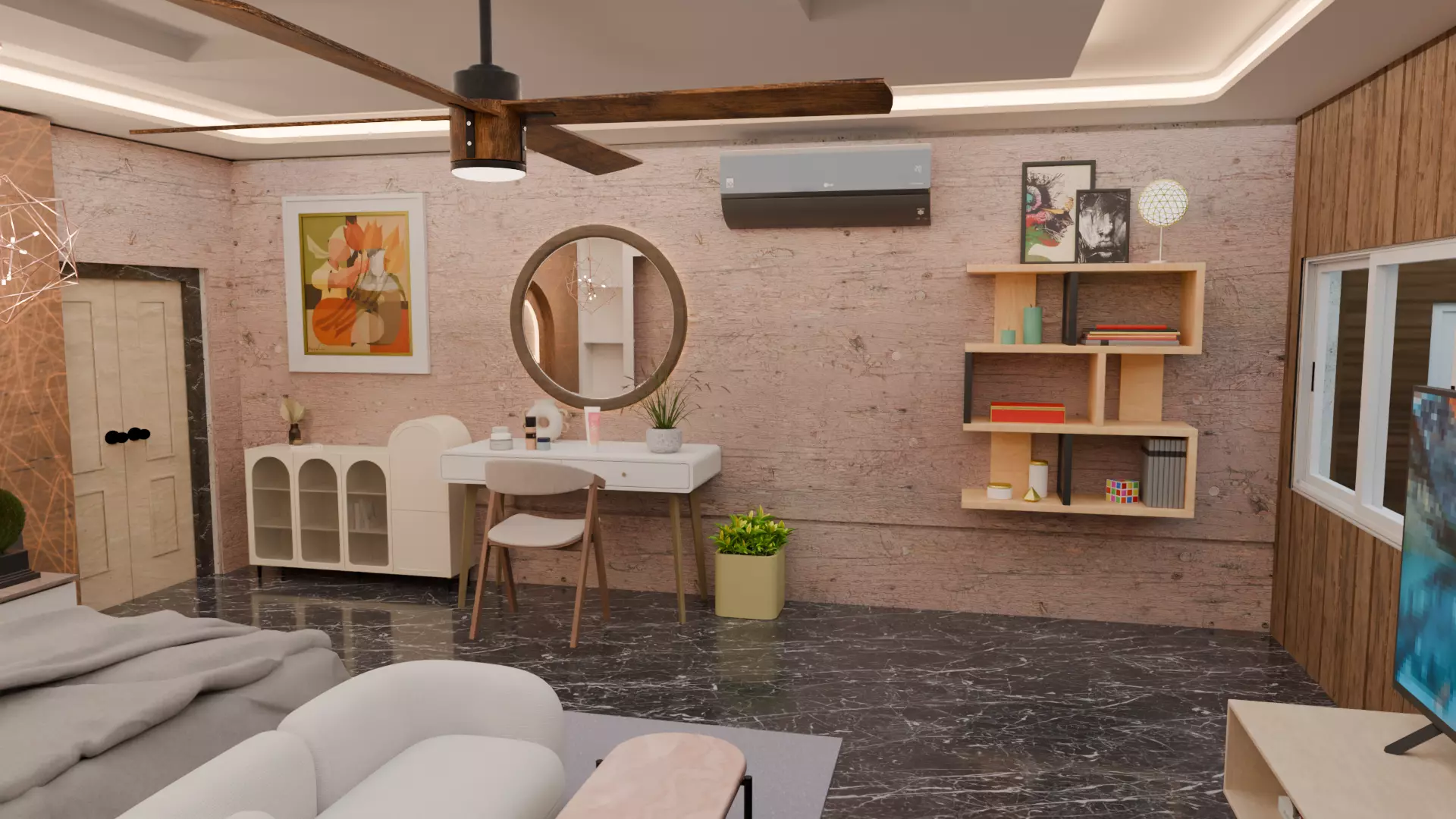 Full Apartment Pack Interior 3D Model Blender Scene Low-poly 3D model_29