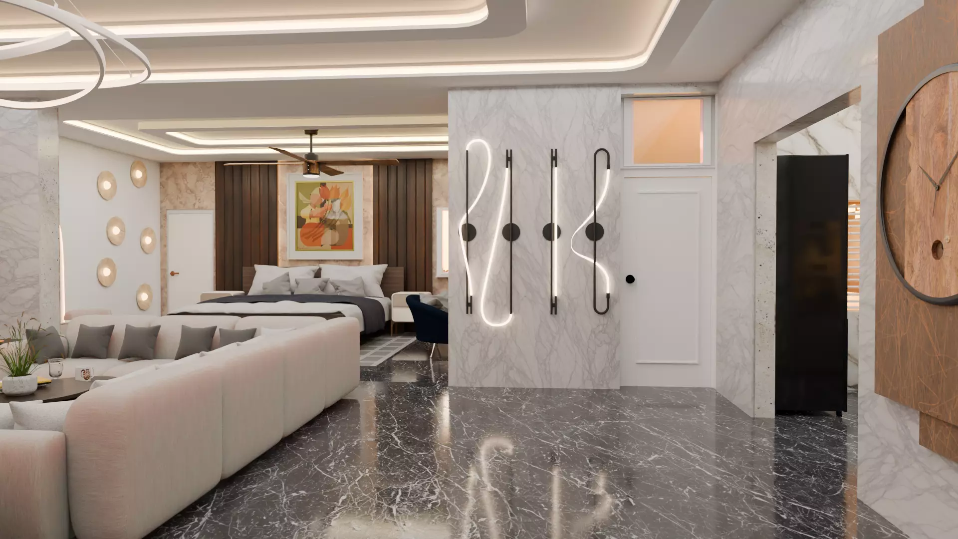 Full Apartment Pack Interior 3D Model Blender Scene Low-poly 3D model_4