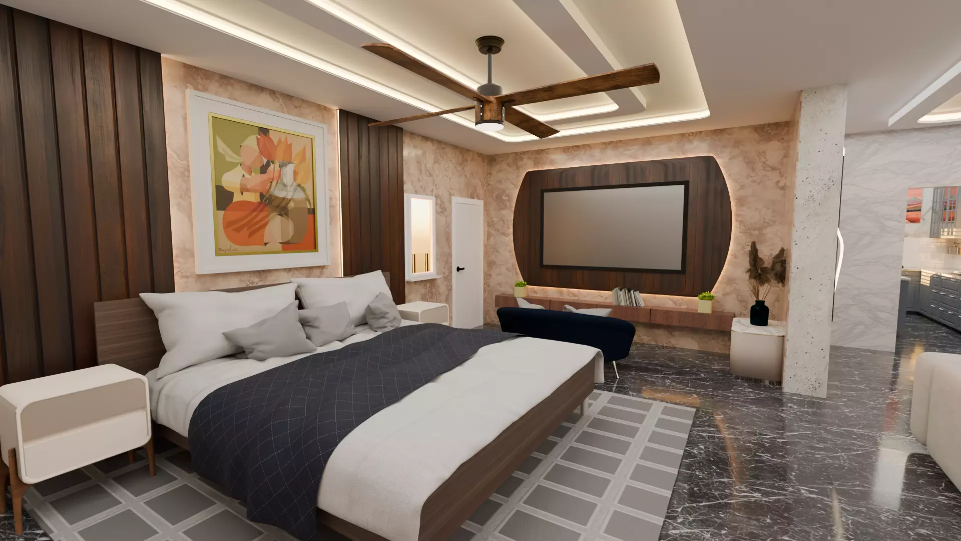 Full Apartment Pack Interior 3D Model Blender Scene Low-poly 3D model_10