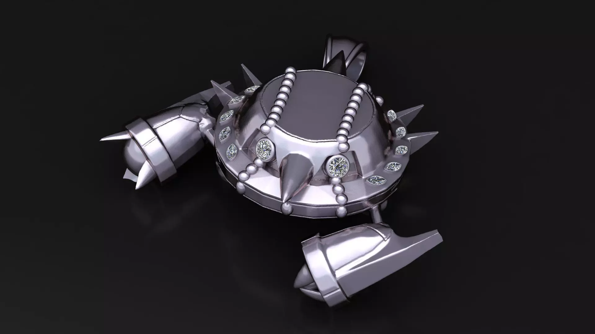 Armored Warrior Crab Pendant 3D print model_3