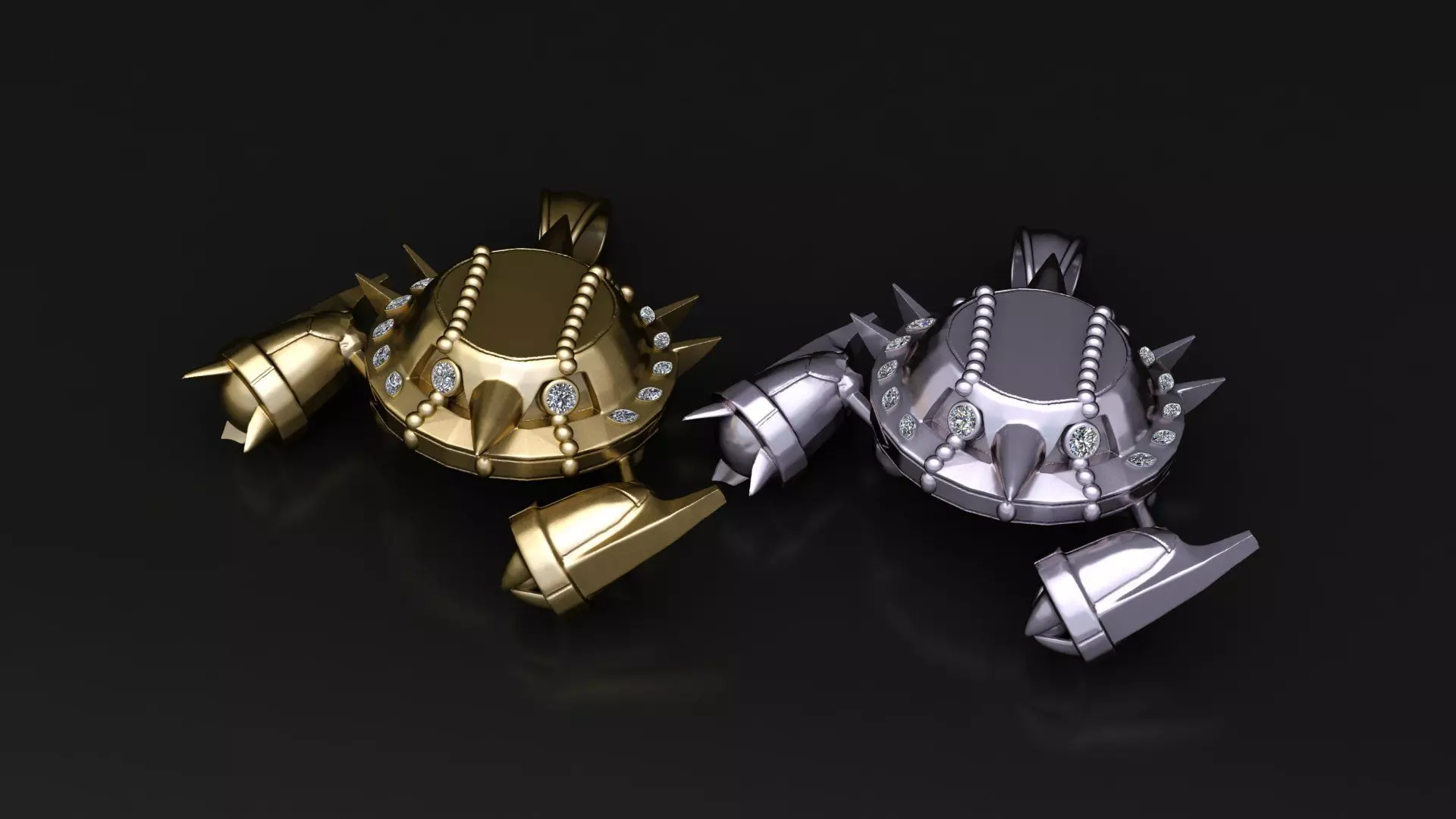 Armored Warrior Crab Pendant 3D print model_2