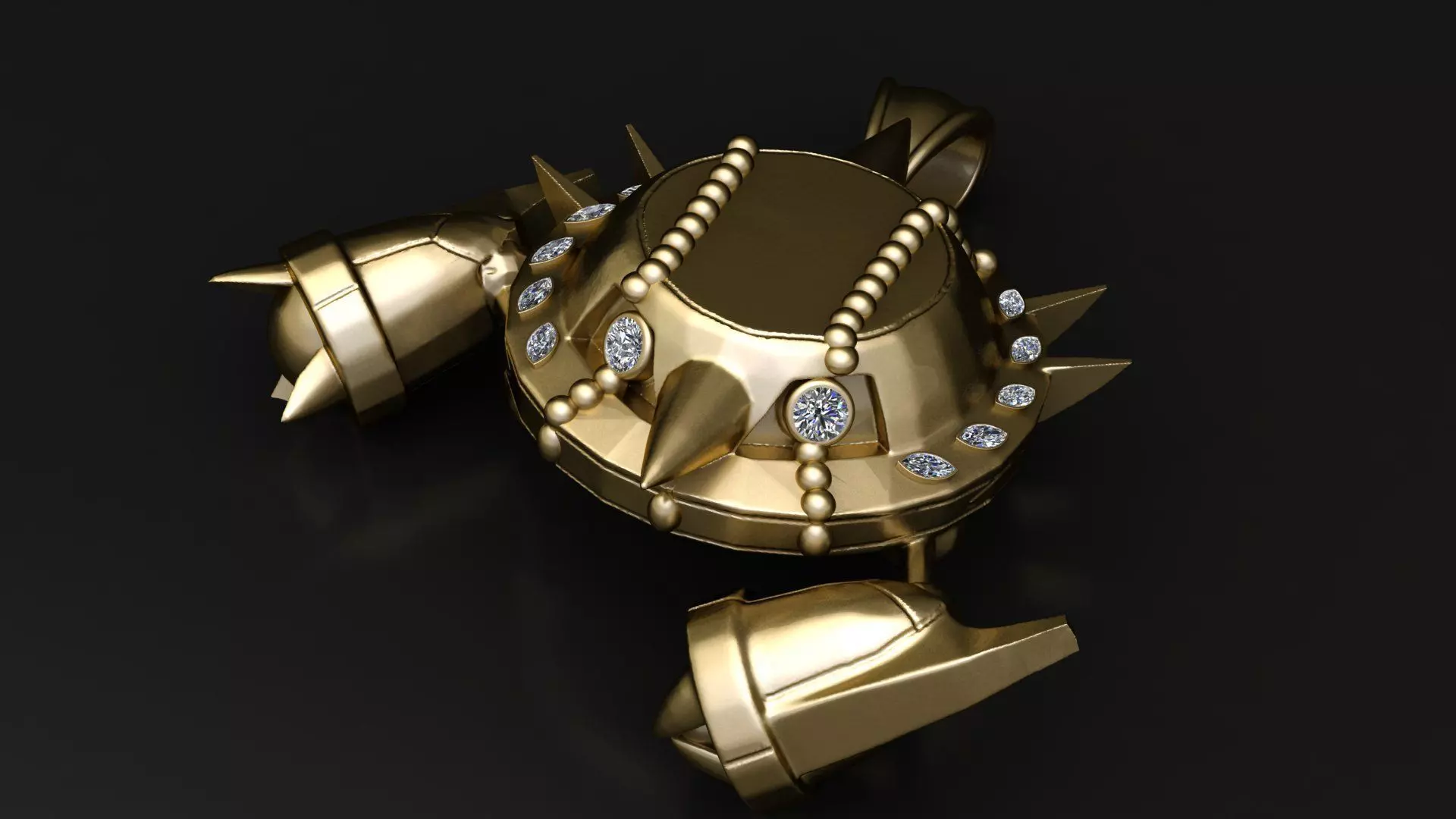 Armored Warrior Crab Pendant 3D print model_1