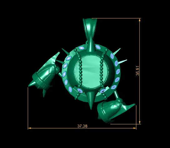 Armored Warrior Crab Pendant 3D print model_6