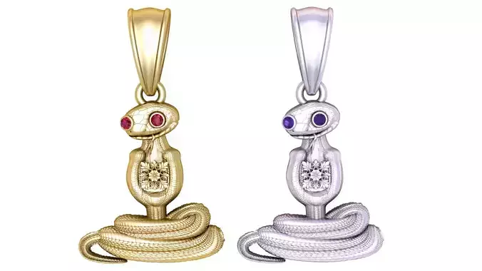 SNAKE  SECURET PENDANT 3D PRINTABLE  MODEL 