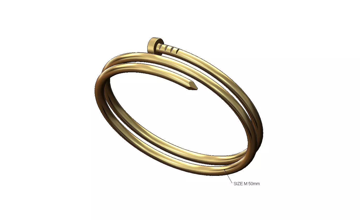 Double helix nail cuff bracelet bangle 3D print model
