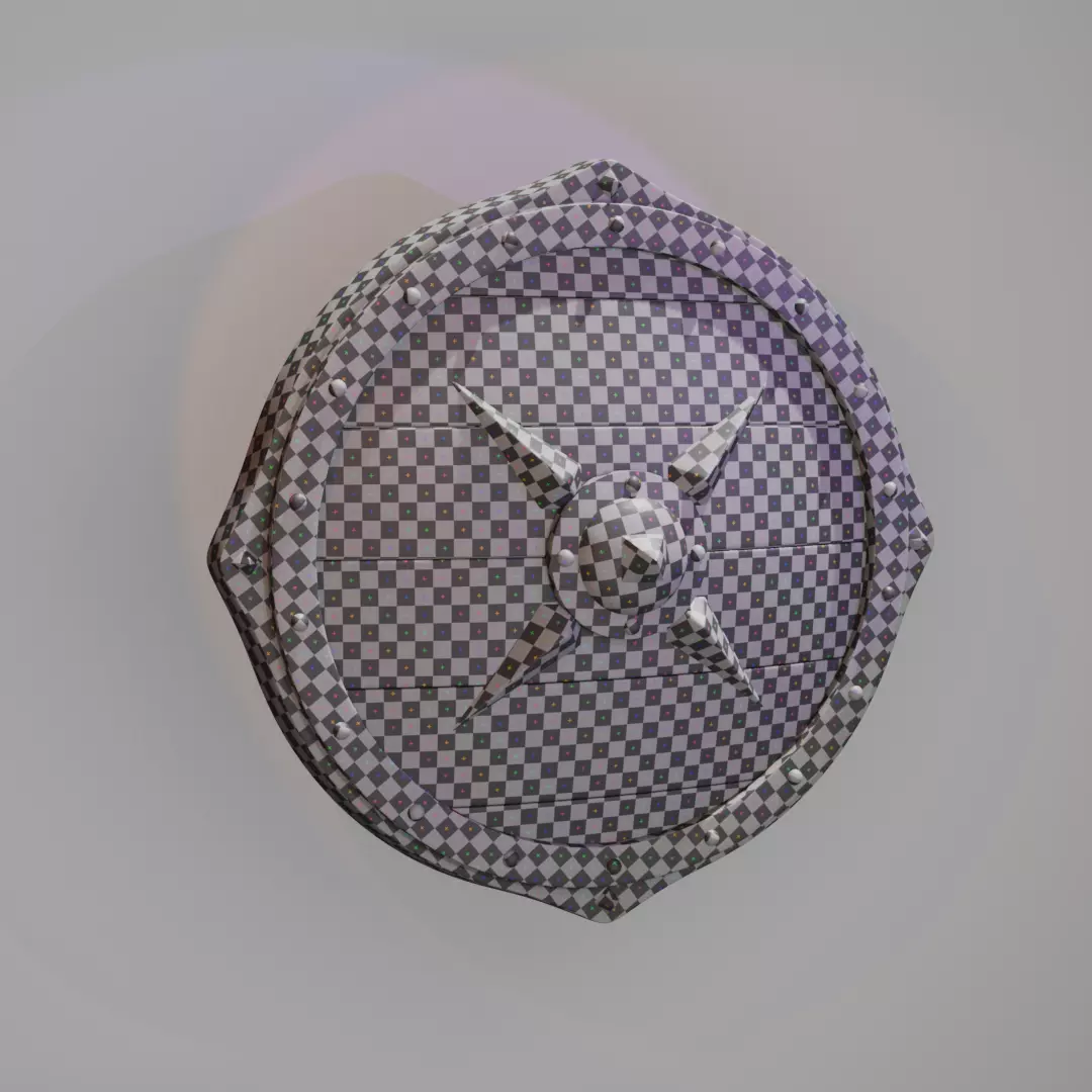 Viking War Shield Low-poly 3D model_8