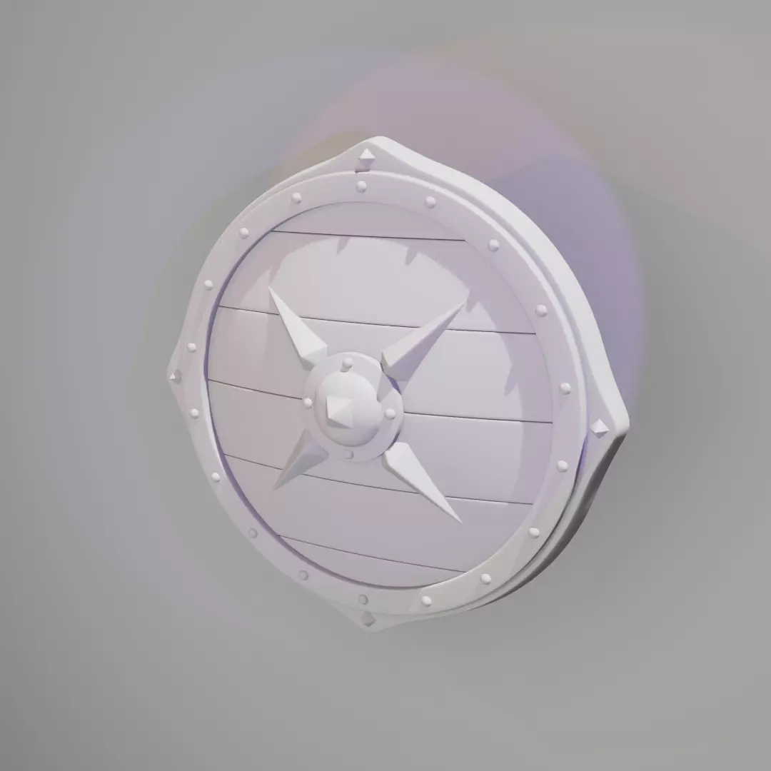 Viking War Shield Low-poly 3D model_13