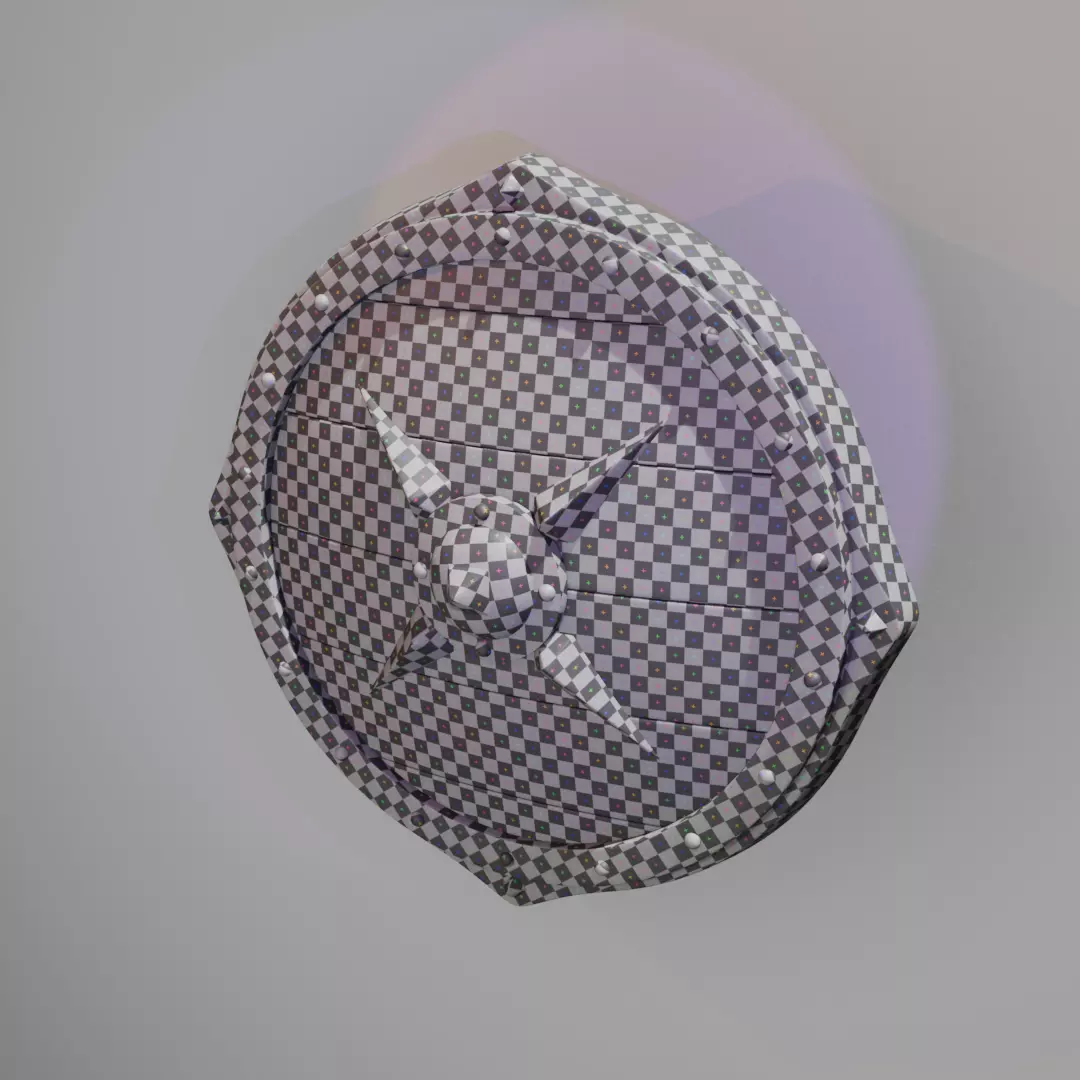 Viking War Shield Low-poly 3D model_10