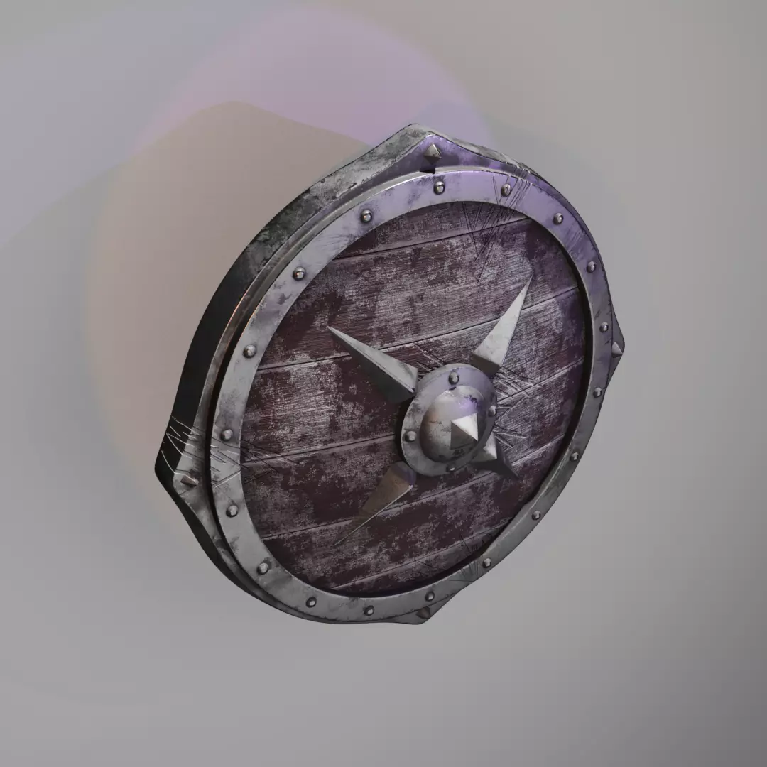 Viking War Shield Low-poly 3D model_3