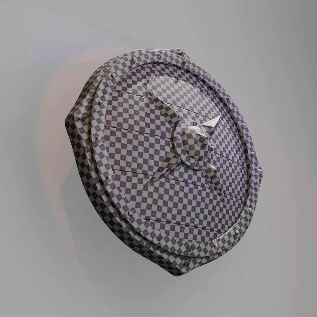 Viking War Shield Low-poly 3D model_11