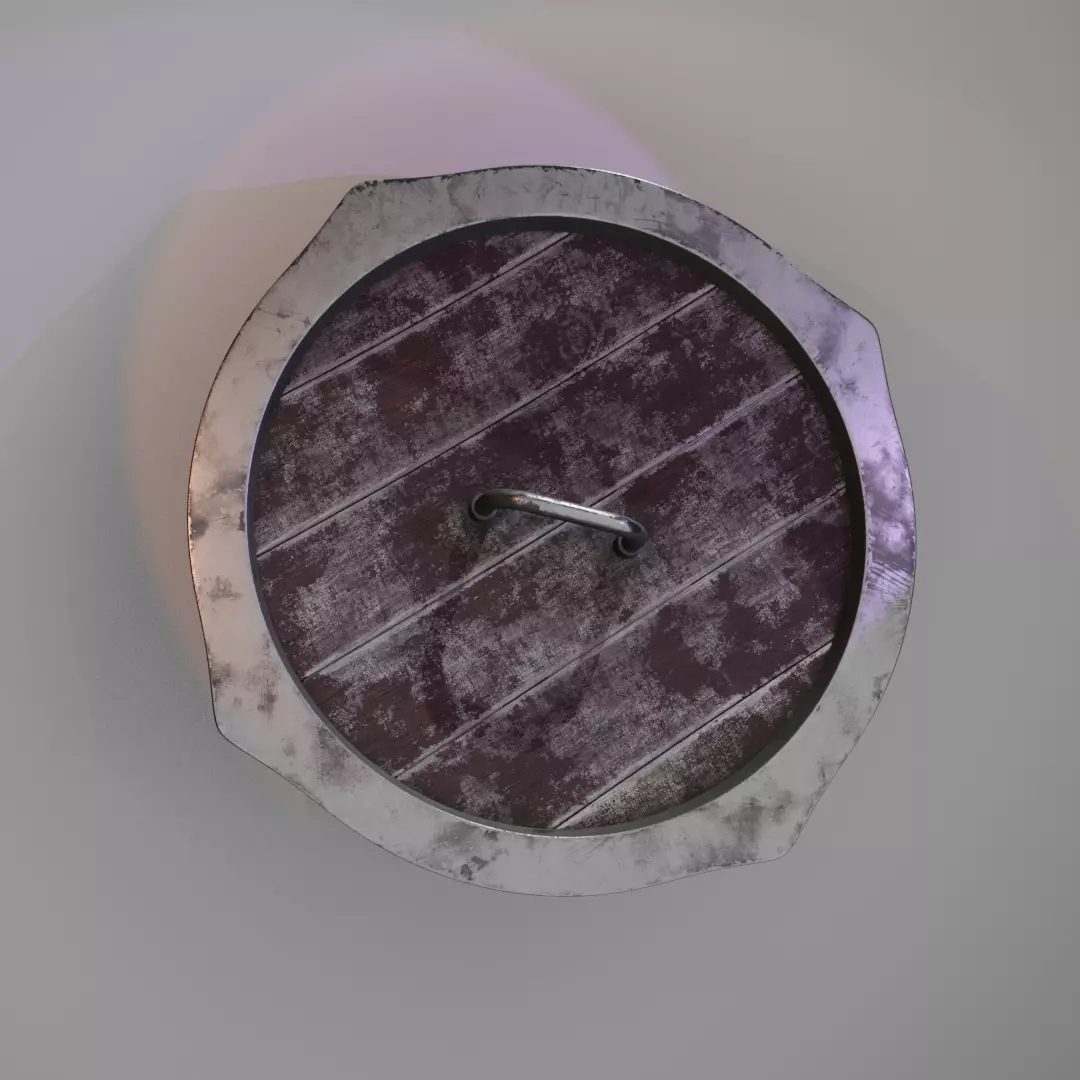 Viking War Shield Low-poly 3D model_7