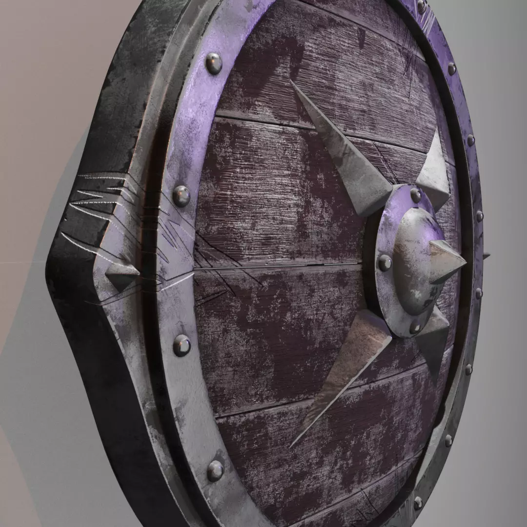 Viking War Shield Low-poly 3D model_6