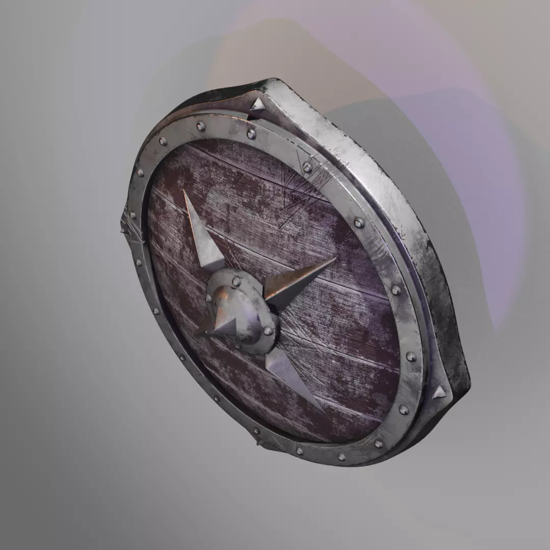 Viking War Shield Low-poly 3D model_5