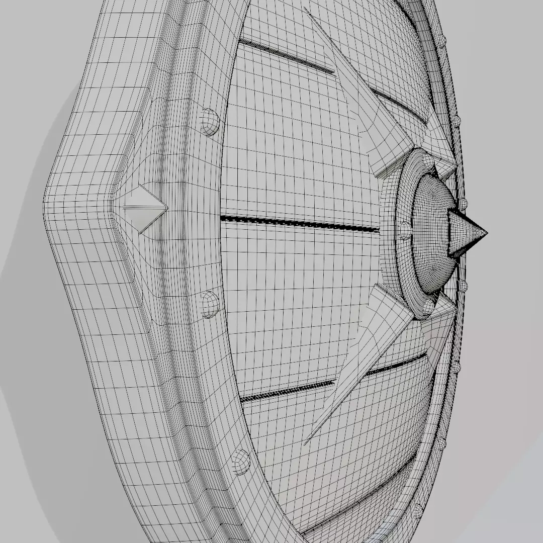 Viking War Shield Low-poly 3D model_17