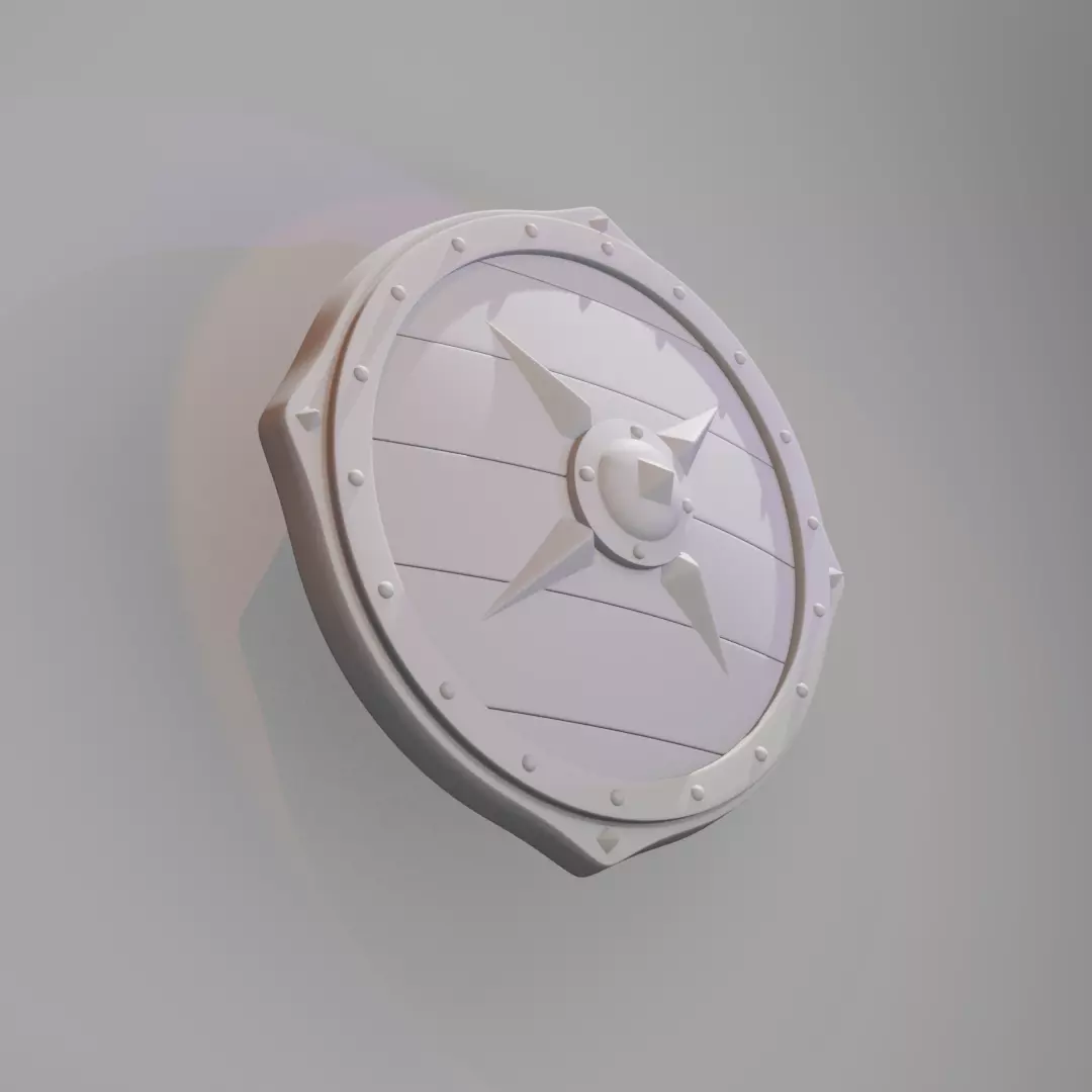Viking War Shield Low-poly 3D model_14