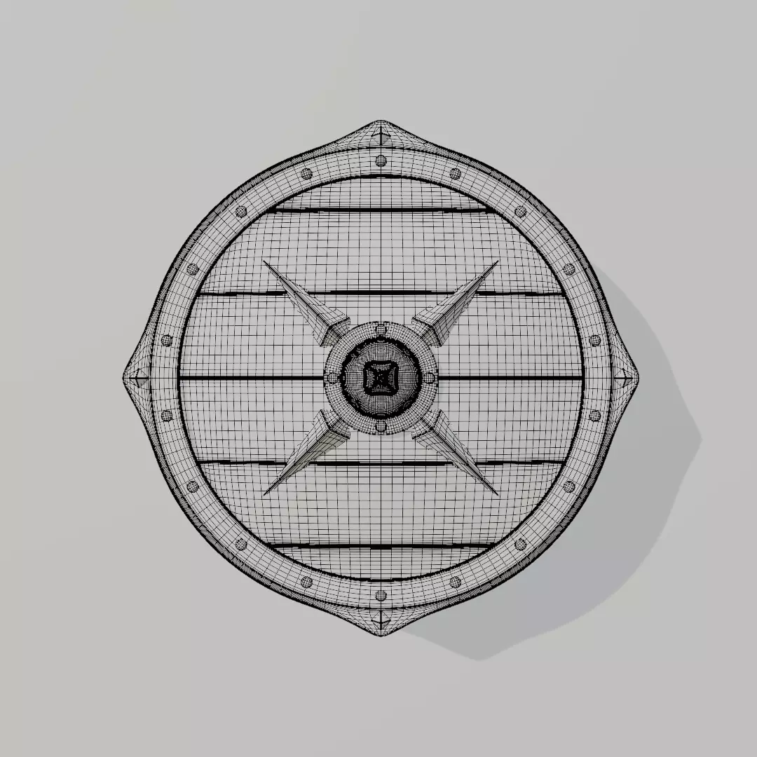Viking War Shield Low-poly 3D model_16