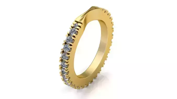 Golden Crest Diamond Band 3D print model