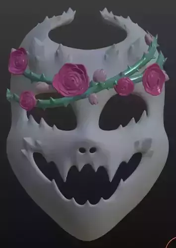 Thorned Rose Demon Mask 3D Printable Halloween Mask 3D print model