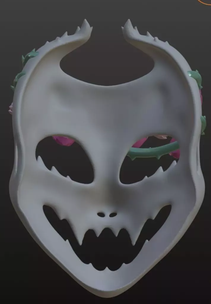 Thorned Rose Demon Mask 3D Printable Halloween Mask 3D print model_1