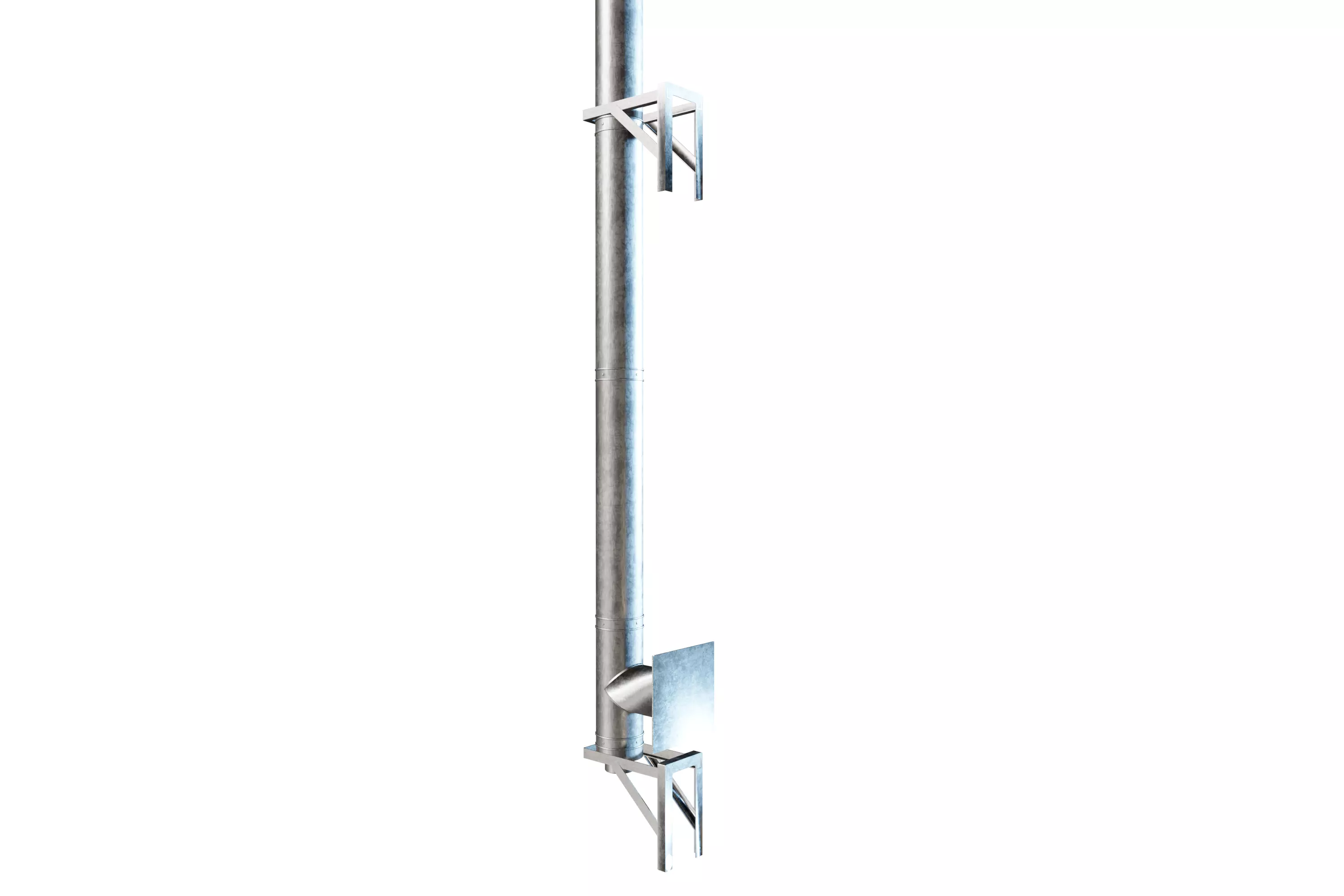 Modular Industrial Chimney Flue Pipe System 3D model_5