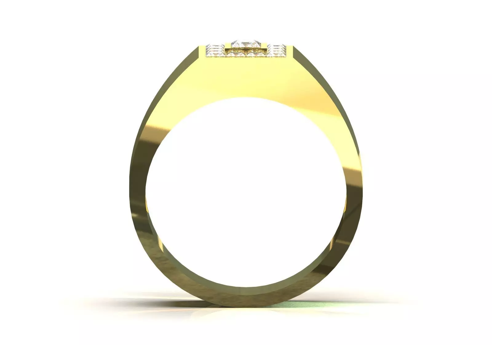 Square Paved Signet Ring with Grid Motif model mr0306 3D print model_2