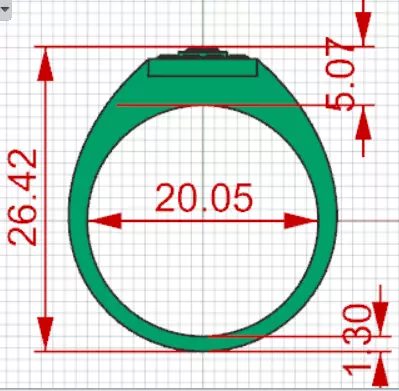 Square Paved Signet Ring with Grid Motif model mr0306 3D print model_22