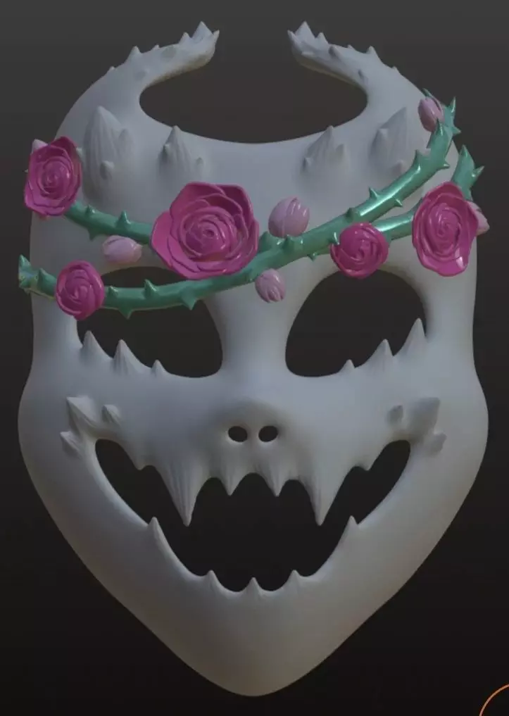 Dark Bloom Demon Mask 3D Printable Halloween Prop 3D print model_0