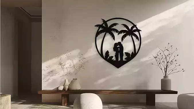 Tropical Kiss Wall Decor Art