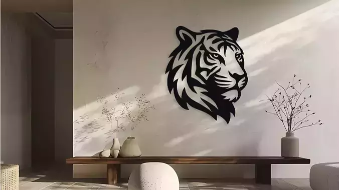 Tiger Head Wall Decor Art