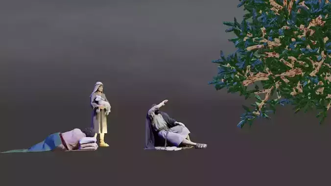 Escena de Anunciacion del Angel a los Pastores