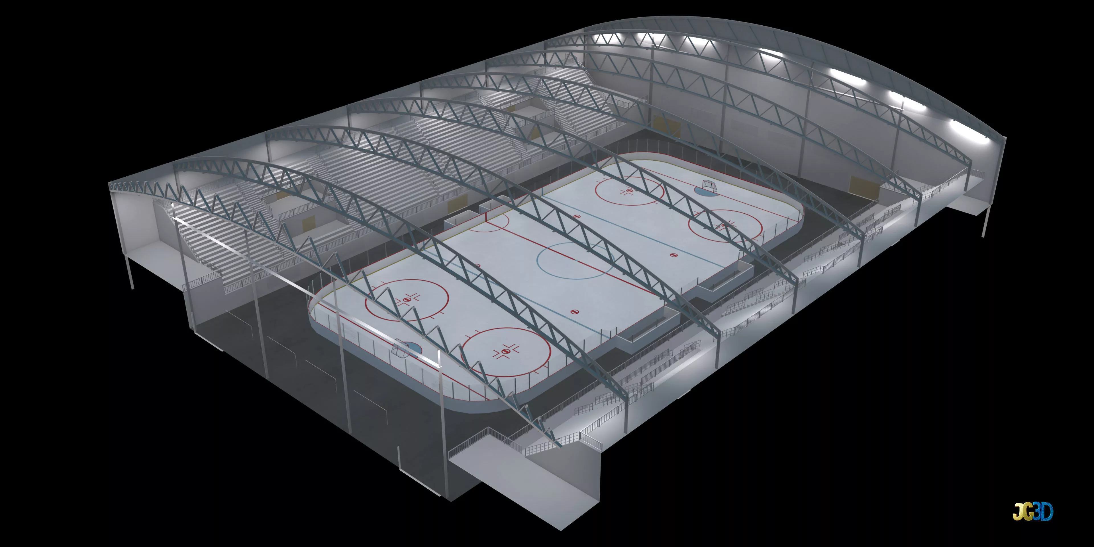 Ice Hockey Hall Low-poly 3D model