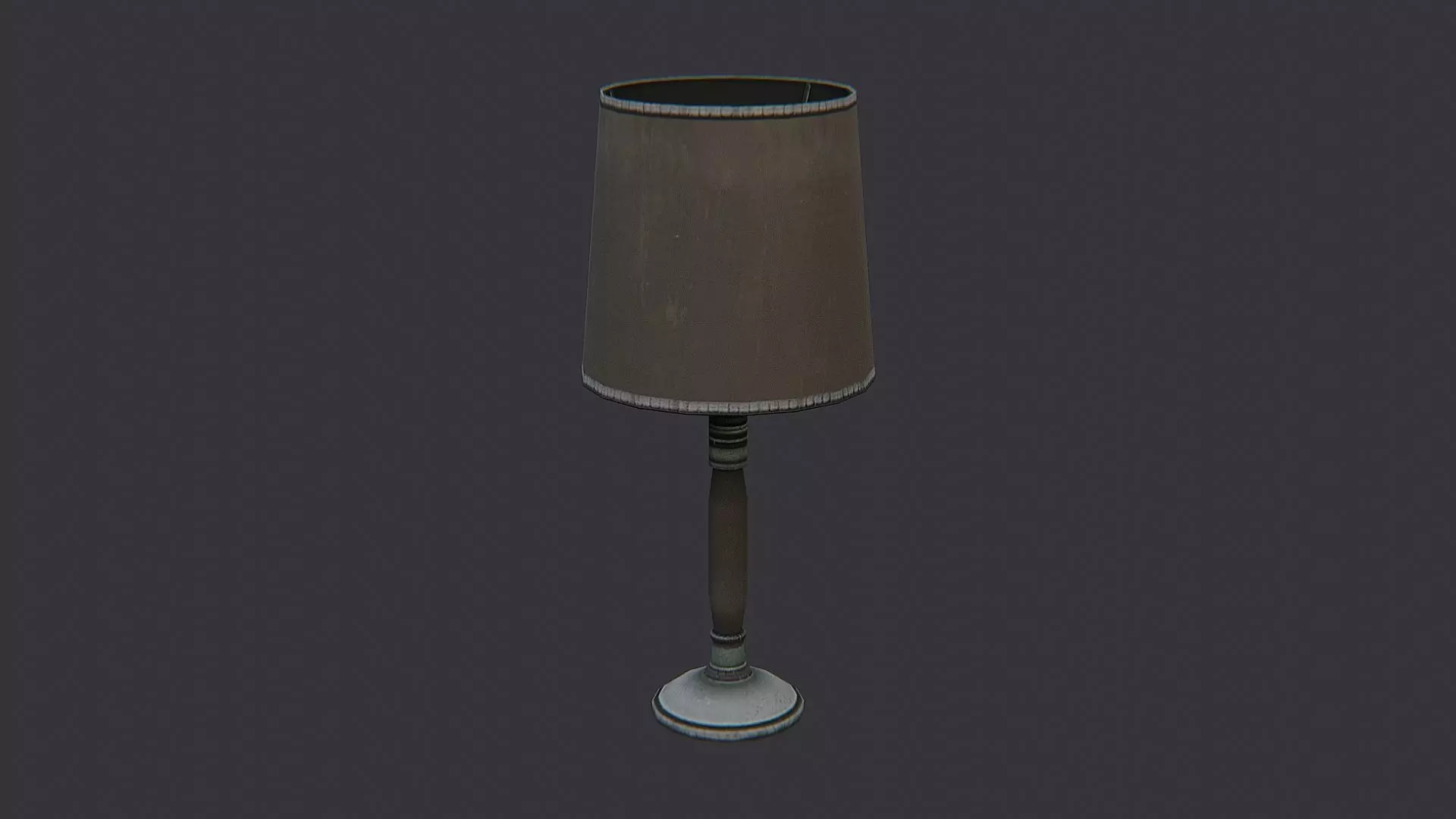 Vintage desk lamp with fabric shade Low-poly 3D model_2