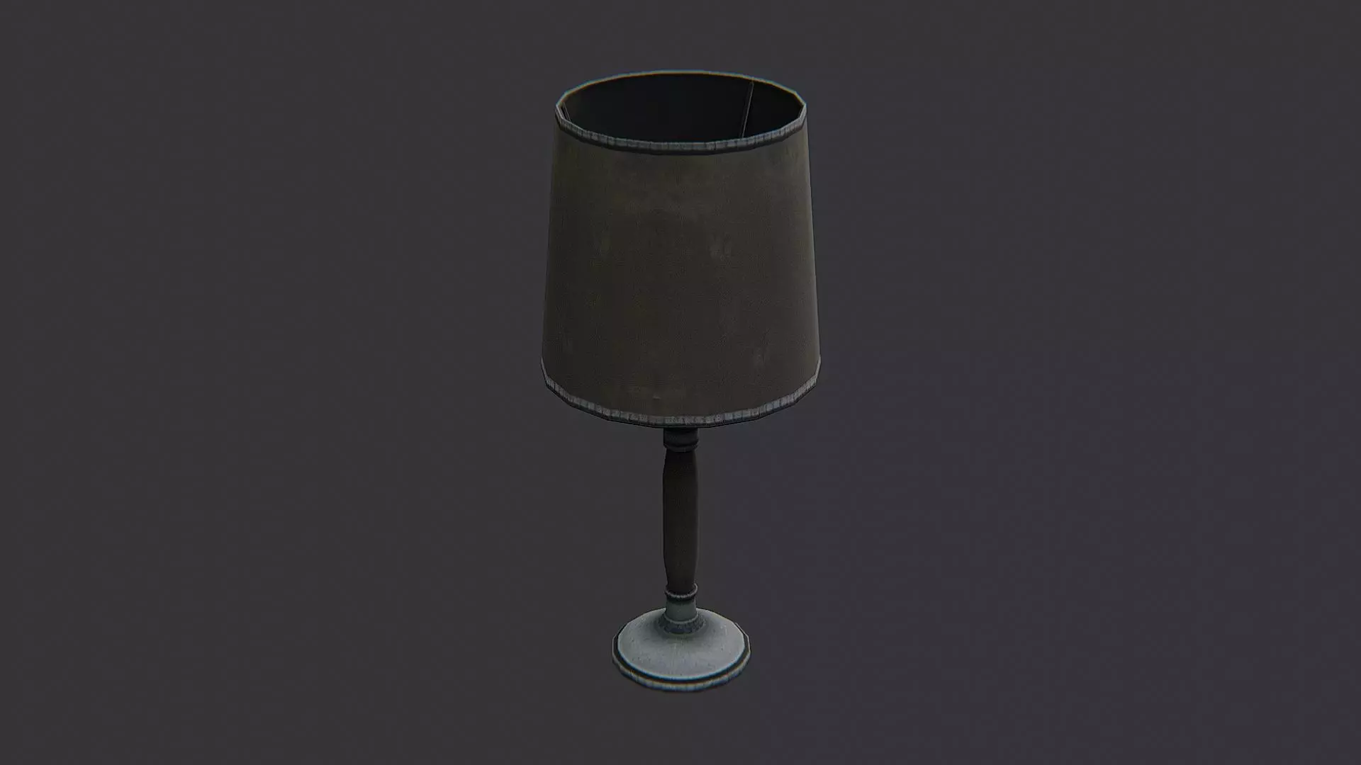 Vintage desk lamp with fabric shade Low-poly 3D model_1