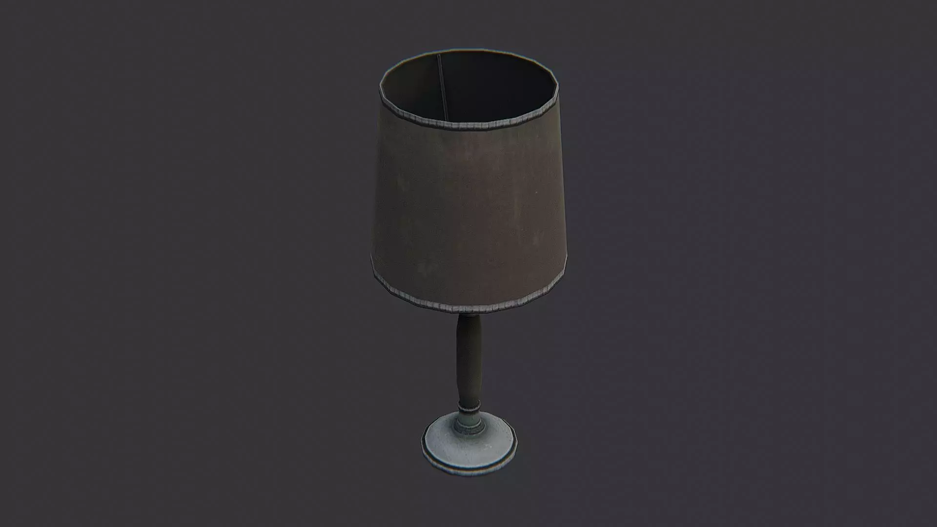 Vintage desk lamp with fabric shade Low-poly 3D model_0