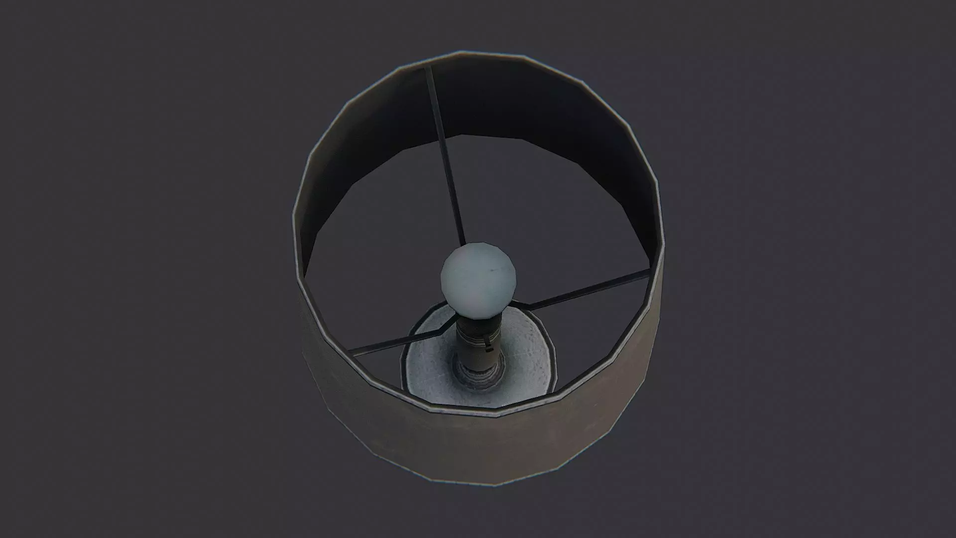 Vintage desk lamp with fabric shade Low-poly 3D model_4