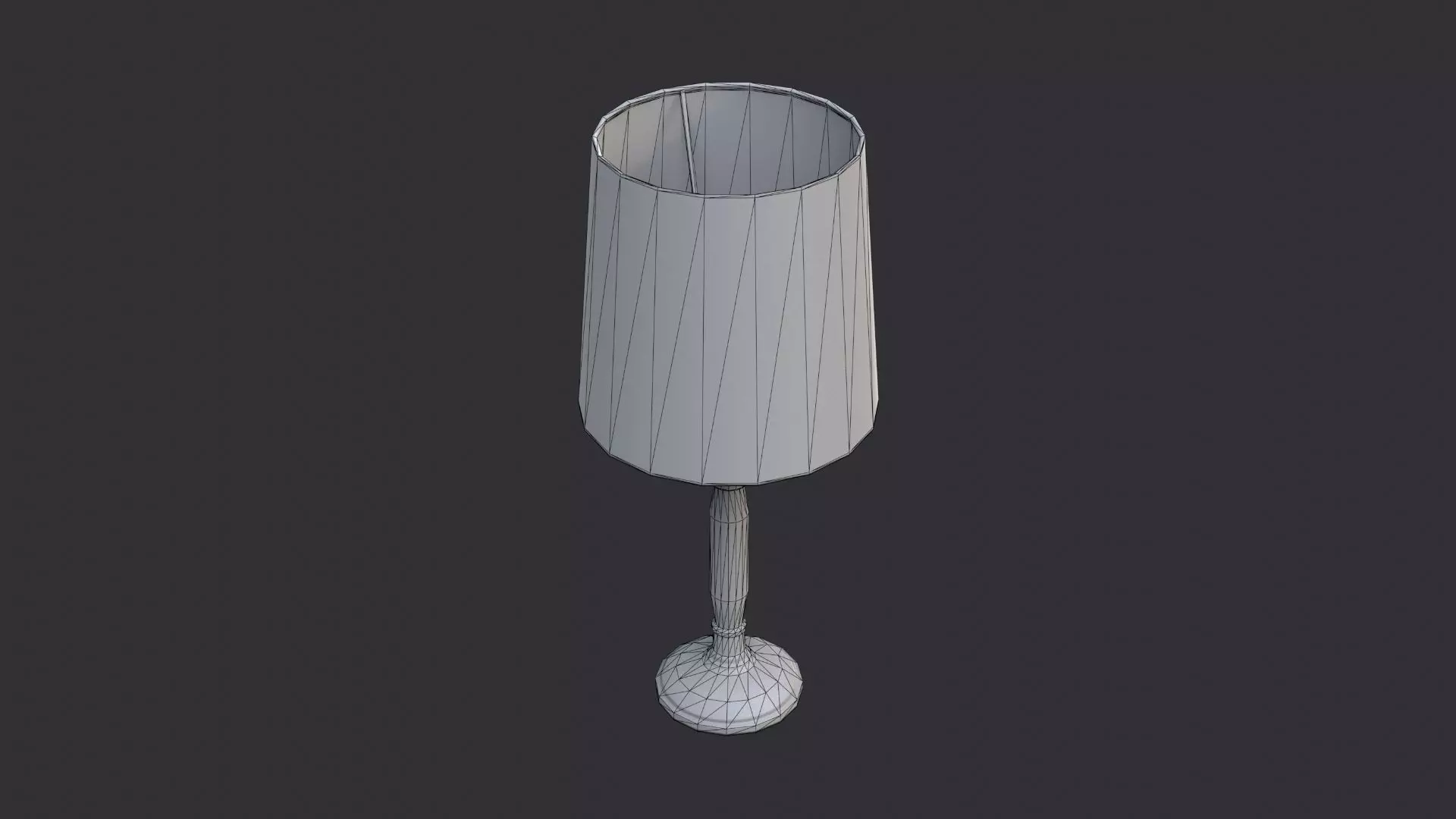 Vintage desk lamp with fabric shade Low-poly 3D model_7
