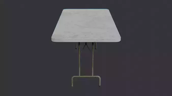 Folding Table with Rusted Top and Metal Frame