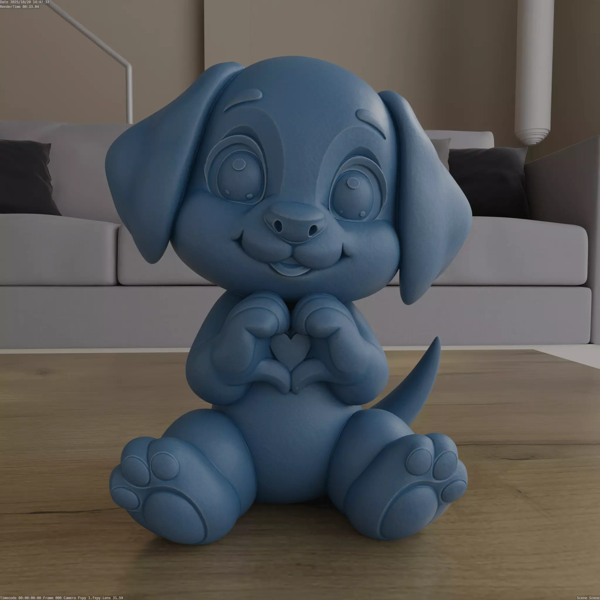 Cute Puppy Heart Hands STL for Dog Lovers 3D print model_0