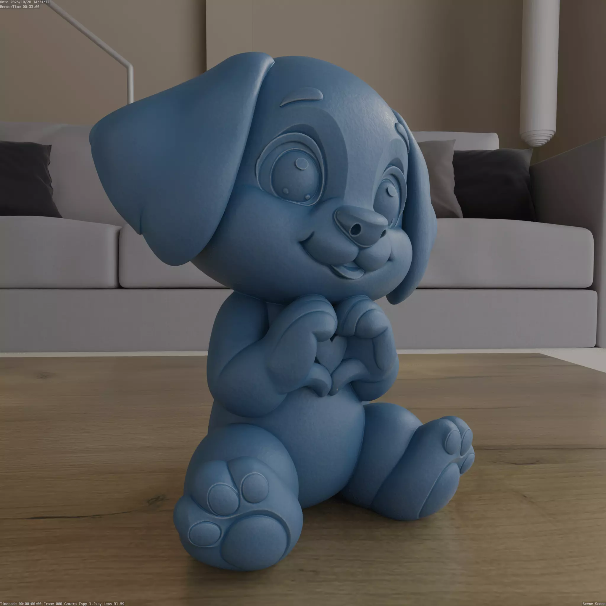 Cute Puppy Heart Hands STL for Dog Lovers 3D print model_3