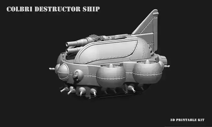Space Ship COLBRI Scifi Kit 3D print model