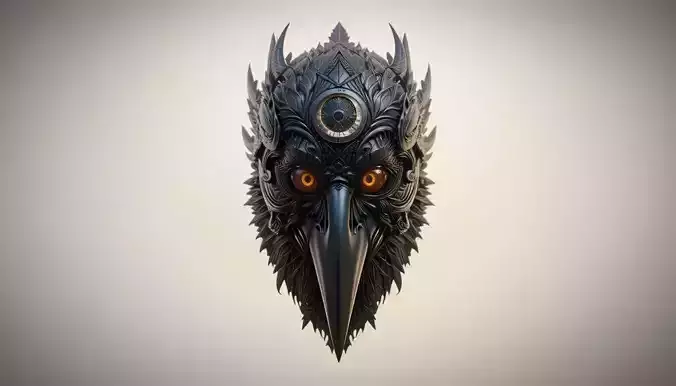 Eclipse Raven 3D Print Model Full-Face Raven  3D model