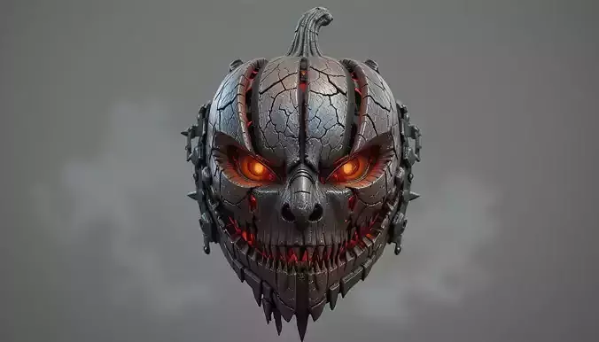 Pumpkin Warrior Mask 3D Print Halloween Battle Mask