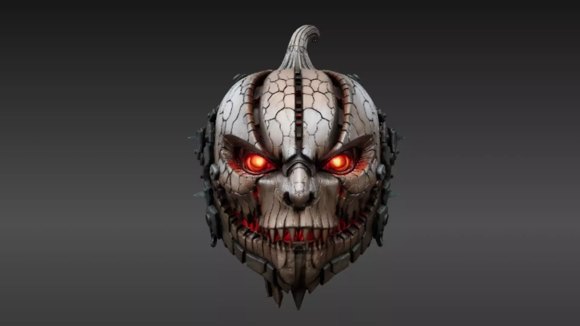 Pumpkin Warrior Mask 3D Print Pumpkin Halloween Battle Mask 3D print model_20