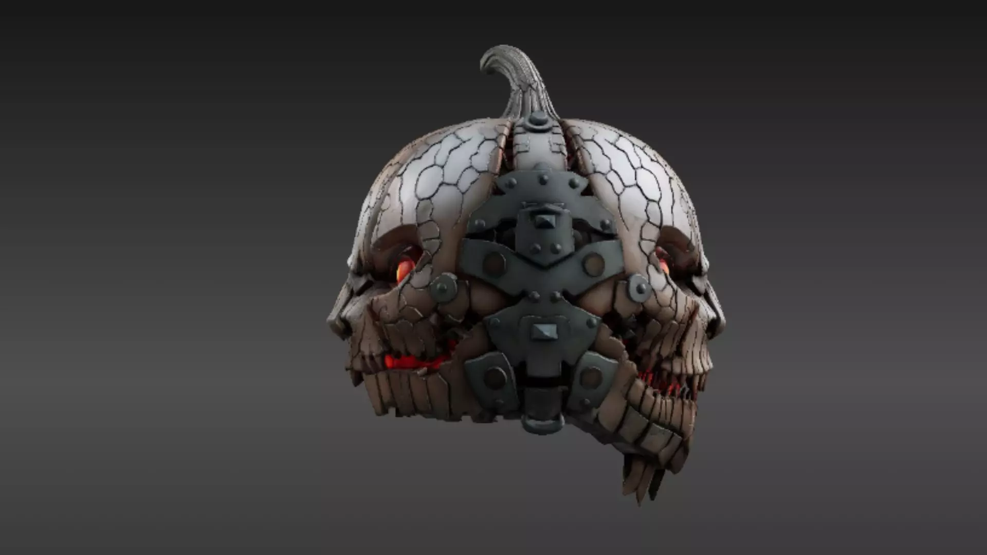 Pumpkin Warrior Mask 3D Print Pumpkin Halloween Battle Mask 3D print model_17