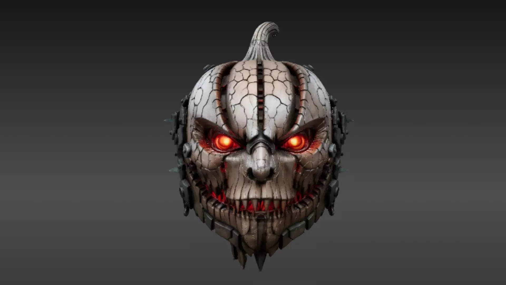 Pumpkin Warrior Mask 3D Print Pumpkin Halloween Battle Mask 3D print model_21