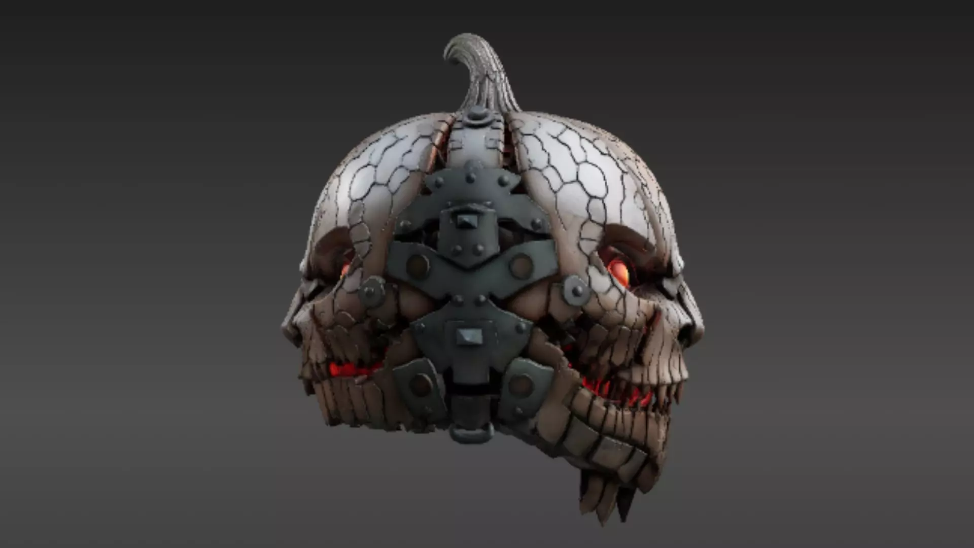 Pumpkin Warrior Mask 3D Print Pumpkin Halloween Battle Mask 3D print model_19