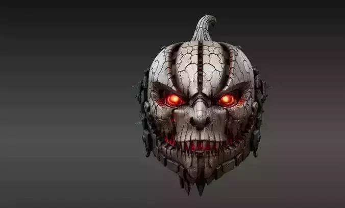 Pumpkin Warrior Mask 3D Print Pumpkin Halloween Battle Mask 3D print model Pumpkin Warrior Mask 3D Print Pumpkin Halloween Battle Mask 3D print model